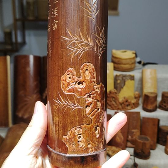 海***6竹老煤竹竹石茶则