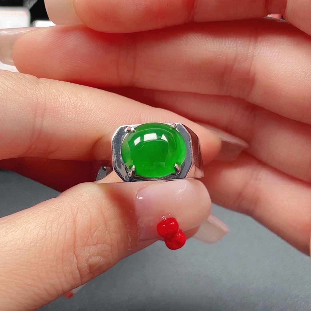 翡翠银S925镶嵌戒指没有运费险4130