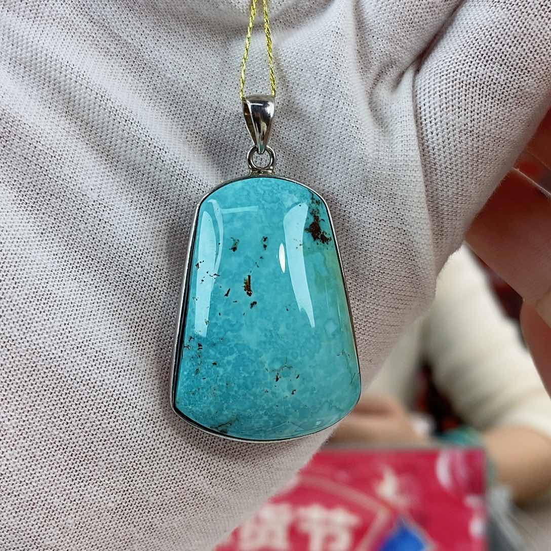 绿松石珠宝奇石银S925镶嵌