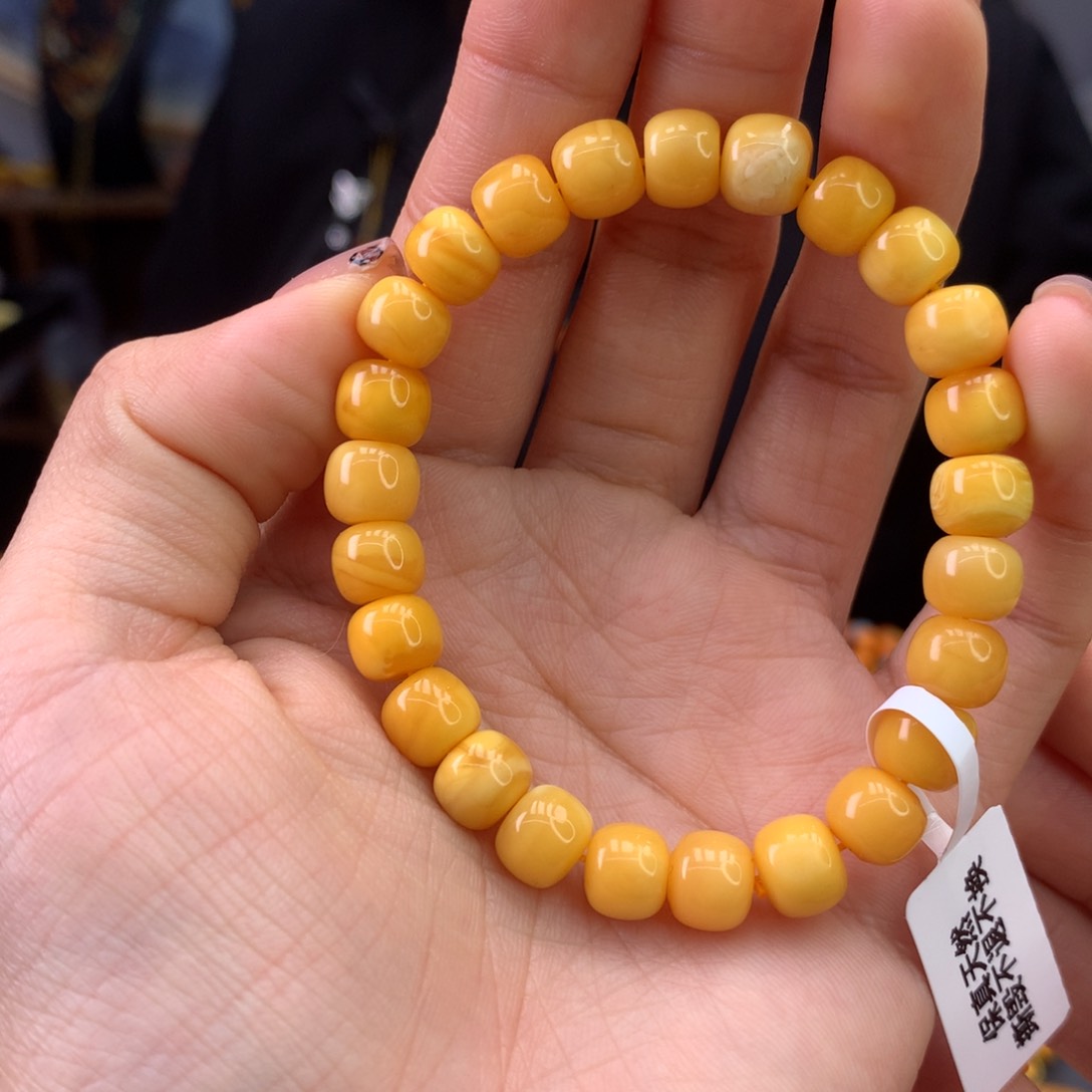蜜蜡手串未镶嵌天然