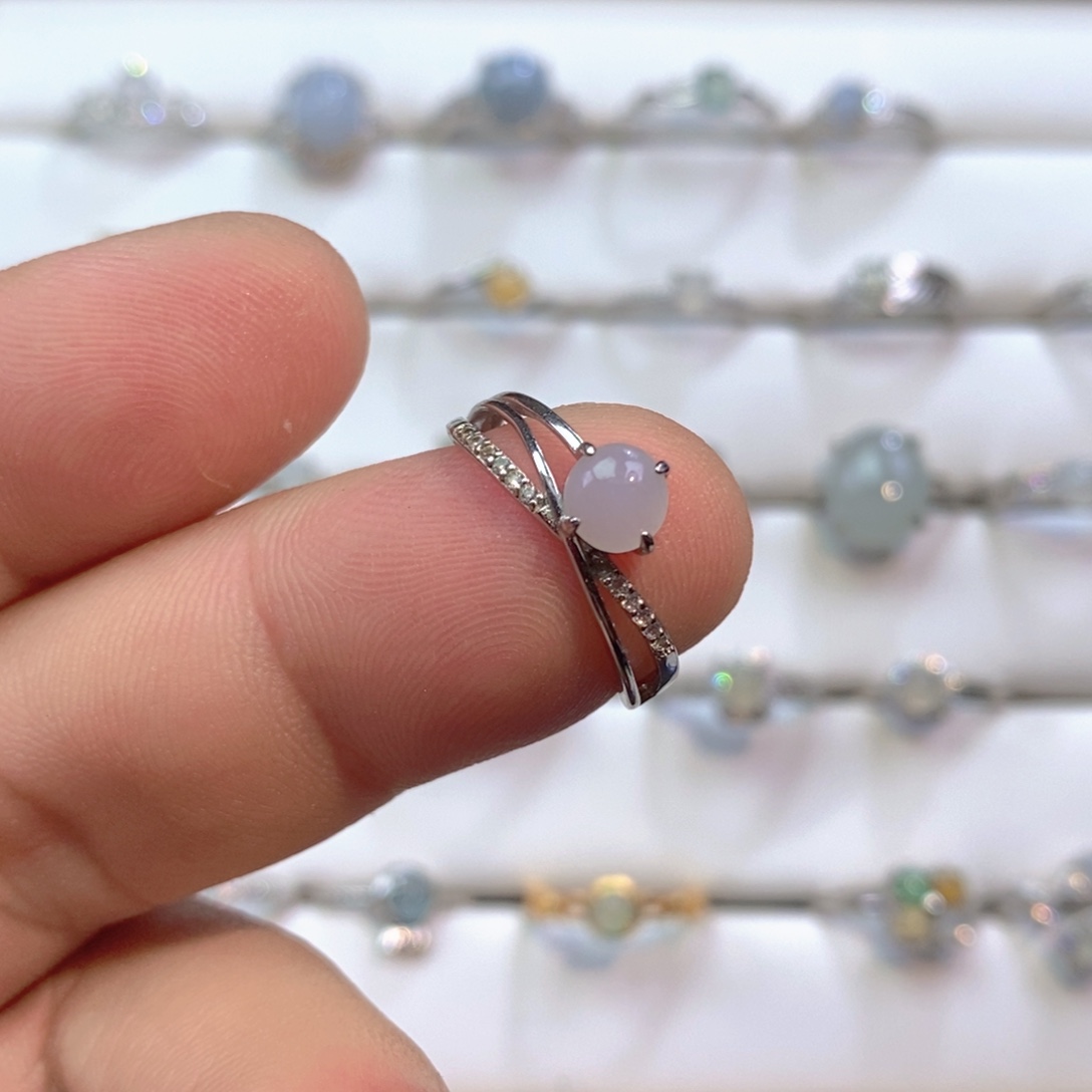 翡翠银S925镶嵌戒指