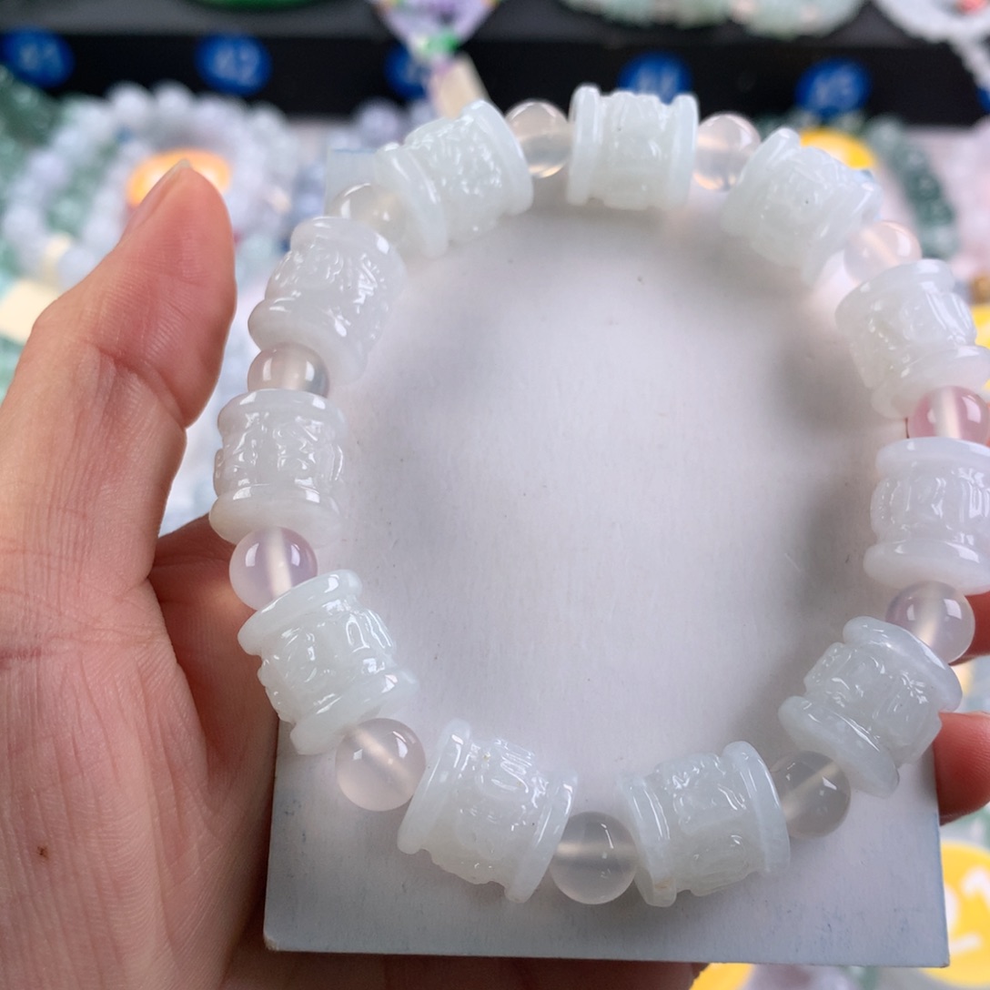 翡翠未镶嵌手链卡12-13