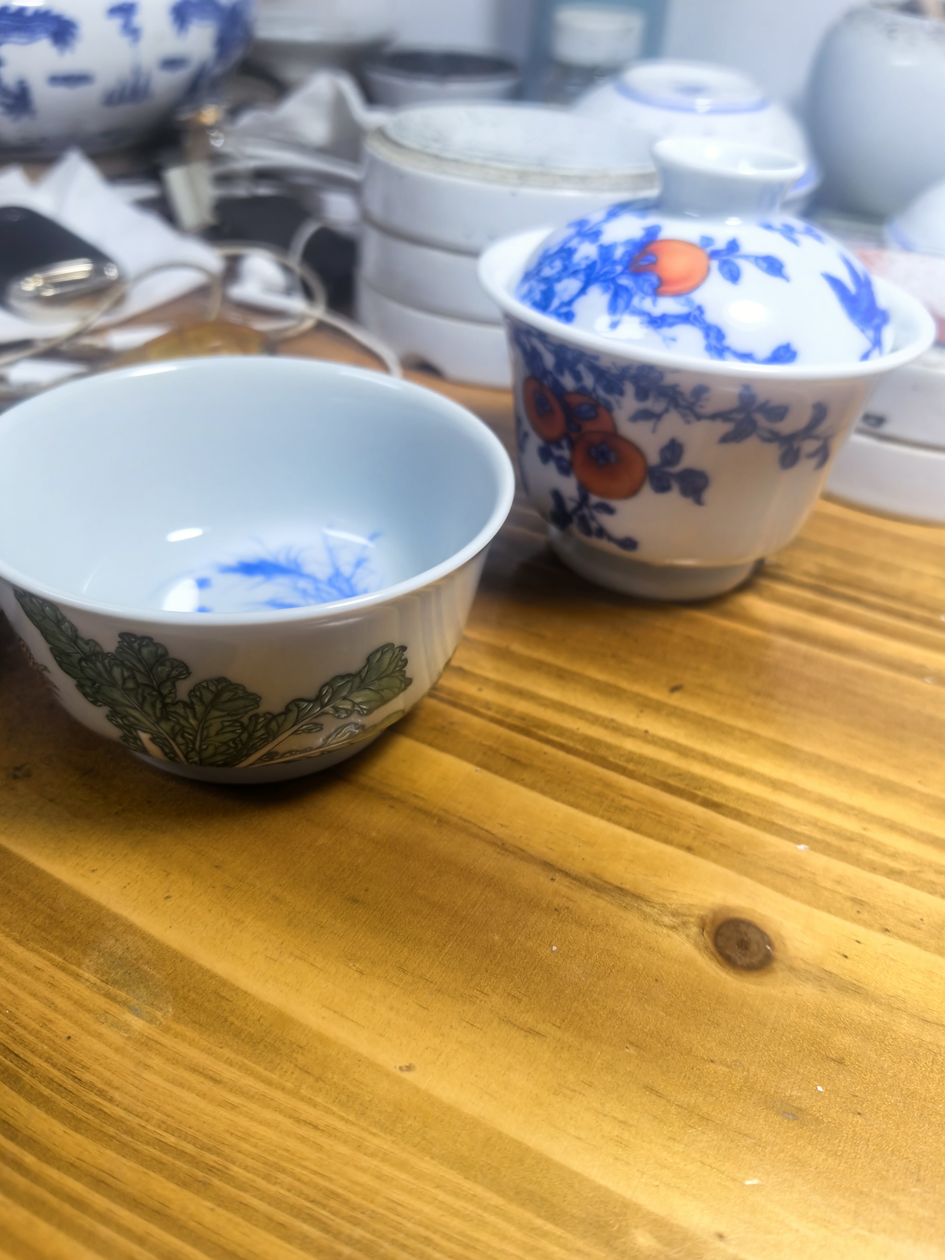 青花斗彩（盖碗加主人杯）