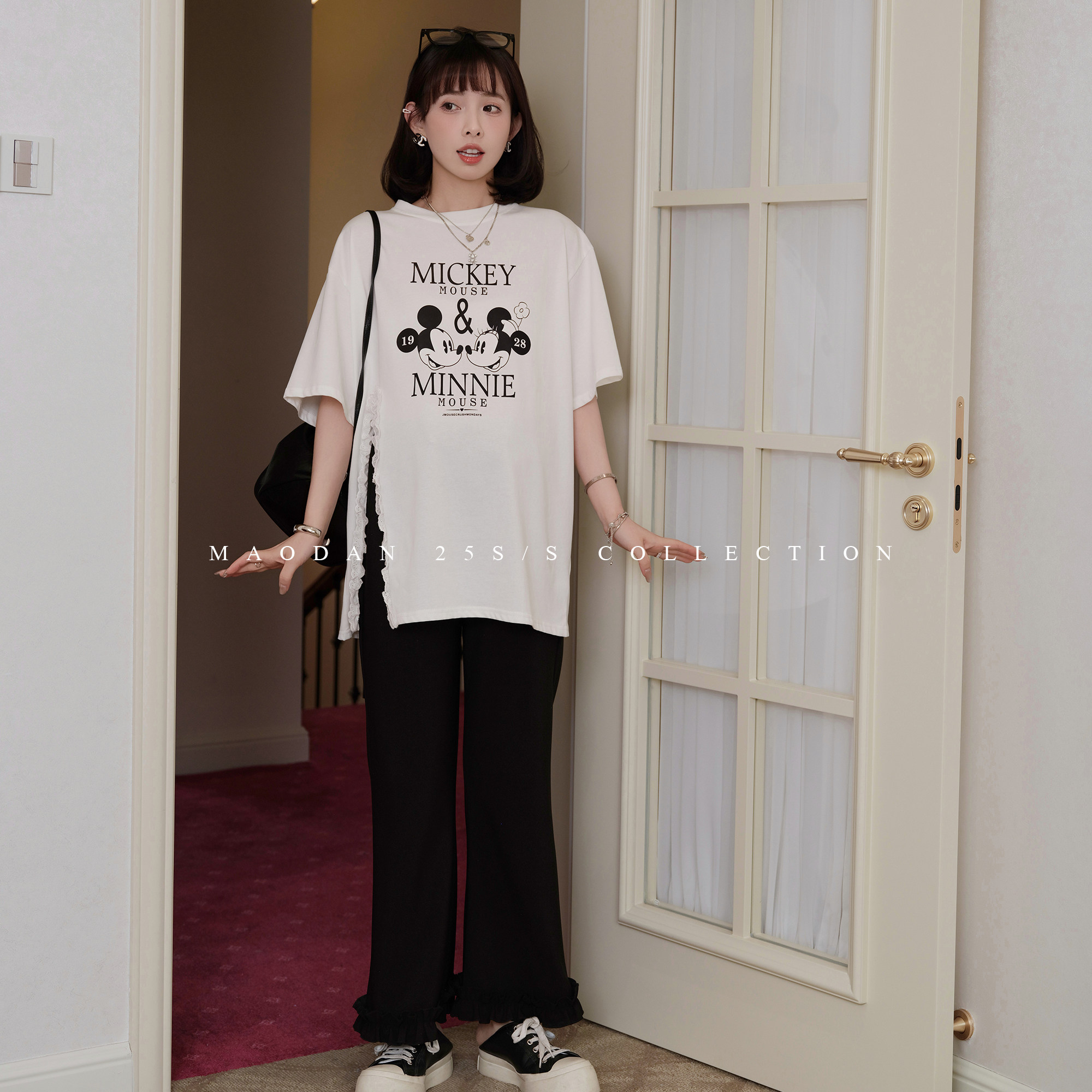 【米奇比利】【棉】孕妇装2026新夏装直筒休闲裤套装