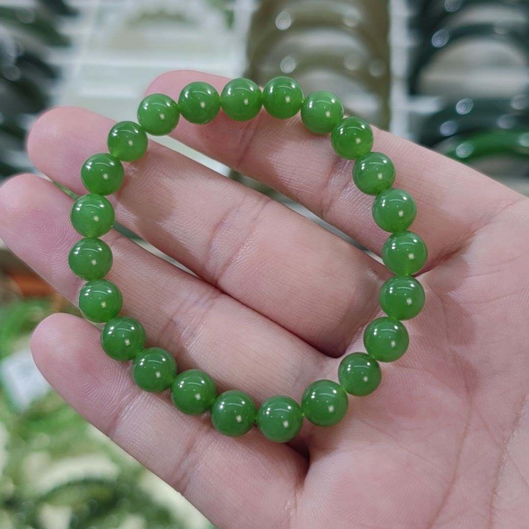 $***$和田玉未镶嵌手链卡8精品碧玉手串×1