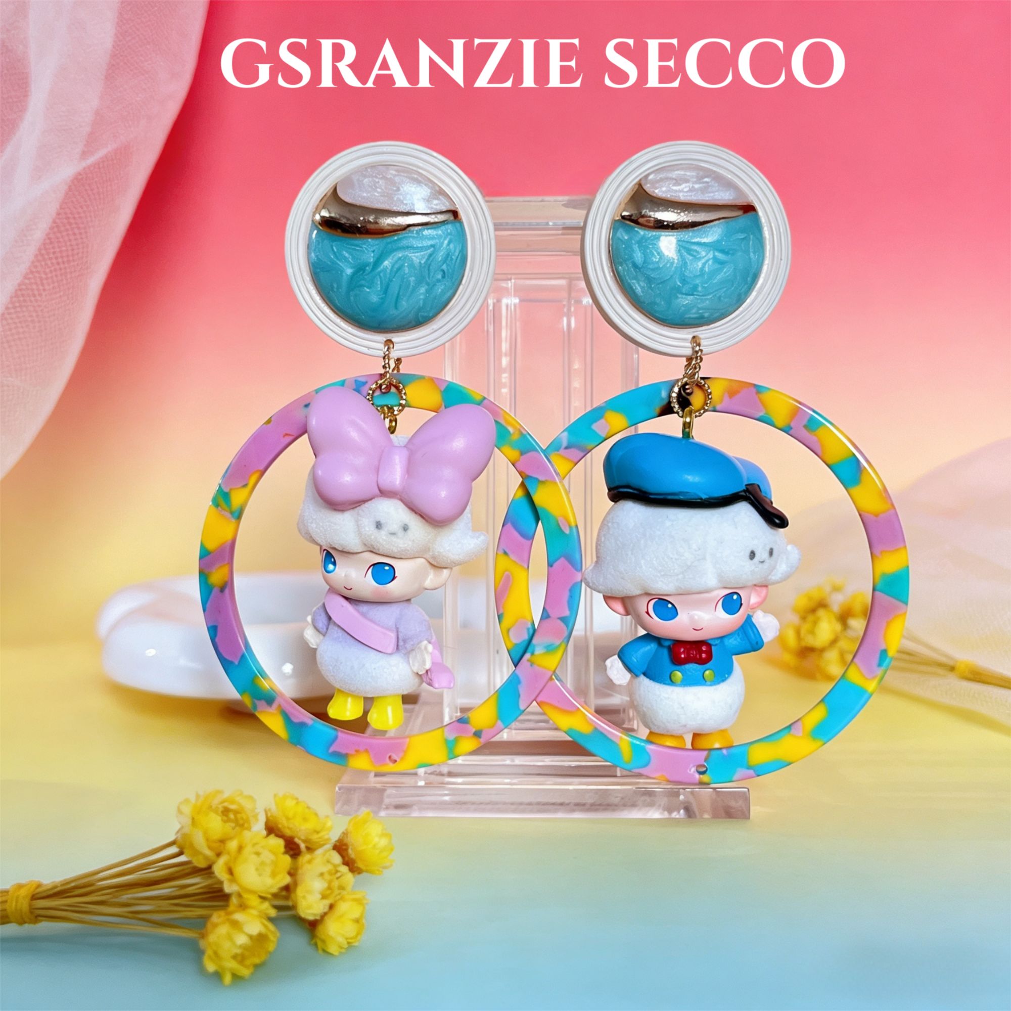 非金属树脂耳饰 【3618】时尚创意设计小众DIY手办耳环