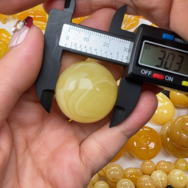 裸石蜜蜡未镶嵌蜜蜡圆珠