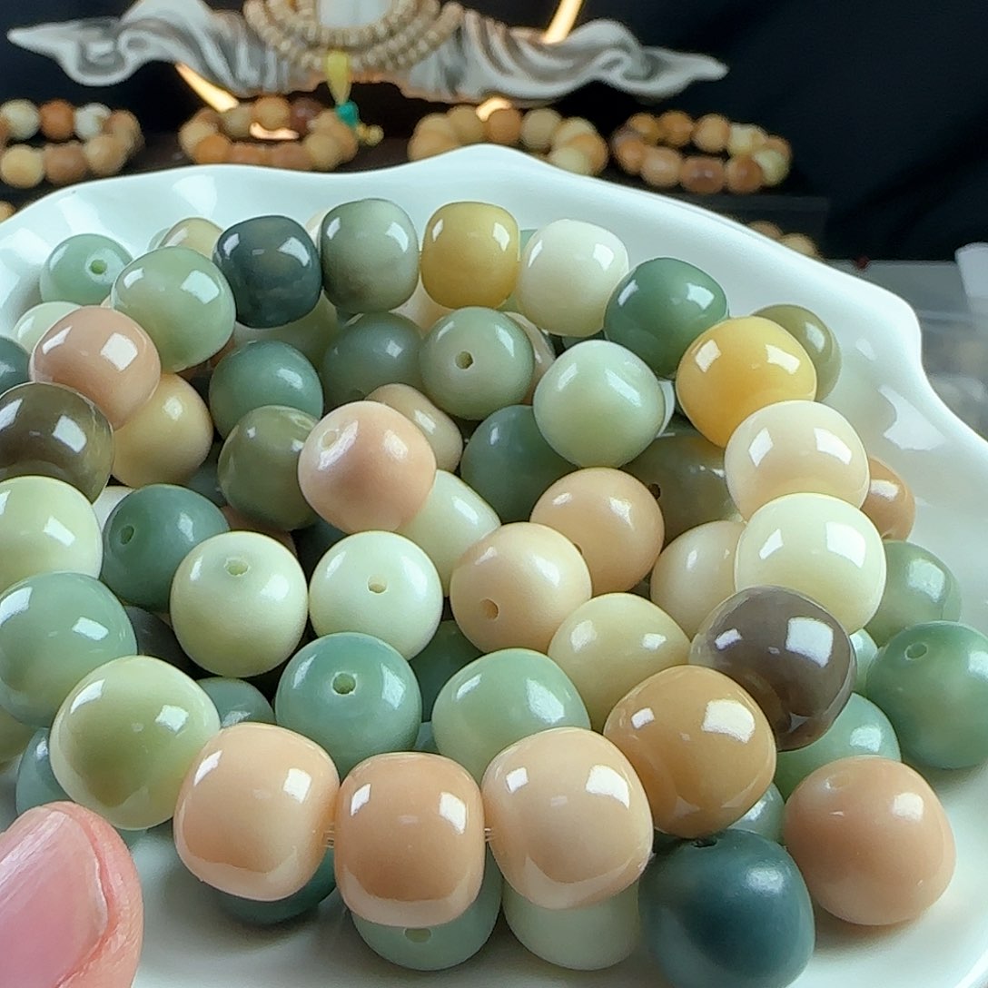 菩提根/象牙果手串卡13海盐蓝鸳桶20颗➕10颗