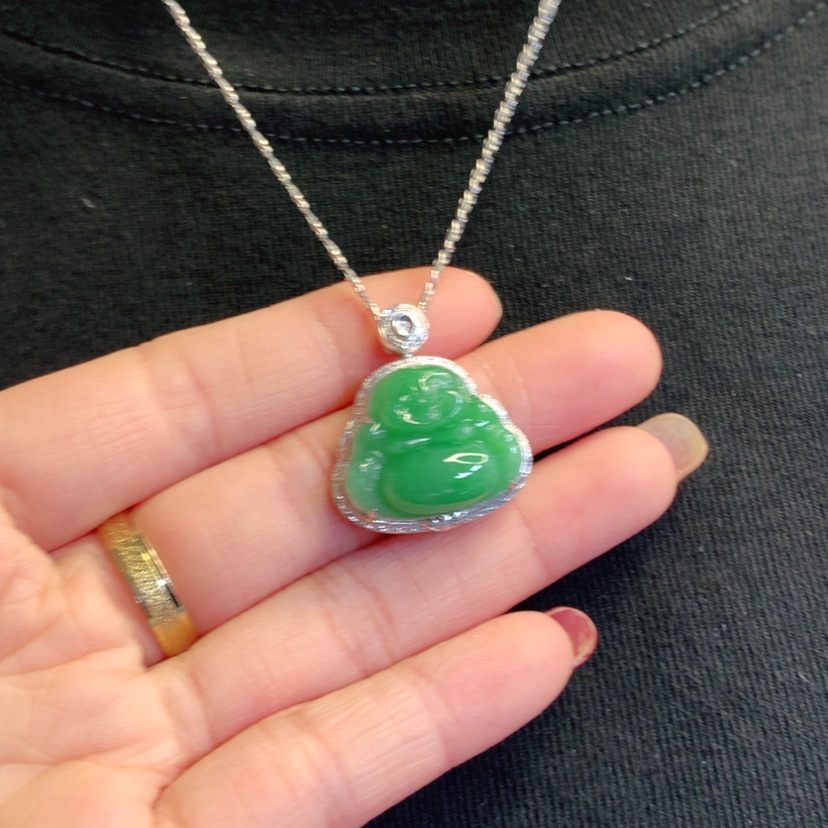 【闪购商品】翡翠吊坠(赠链)18K金镶嵌