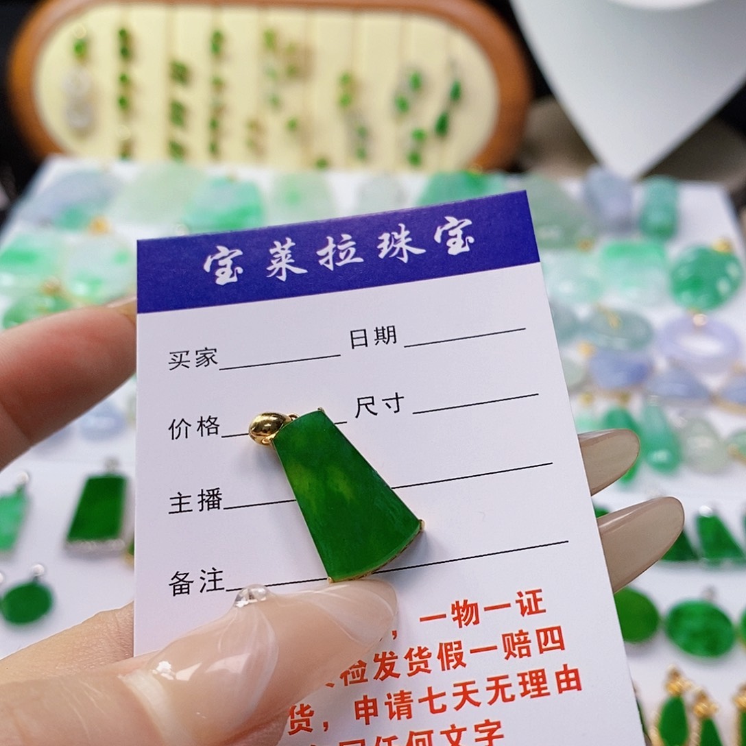 蓉***儿翡翠18K金镶嵌颈饰翡翠