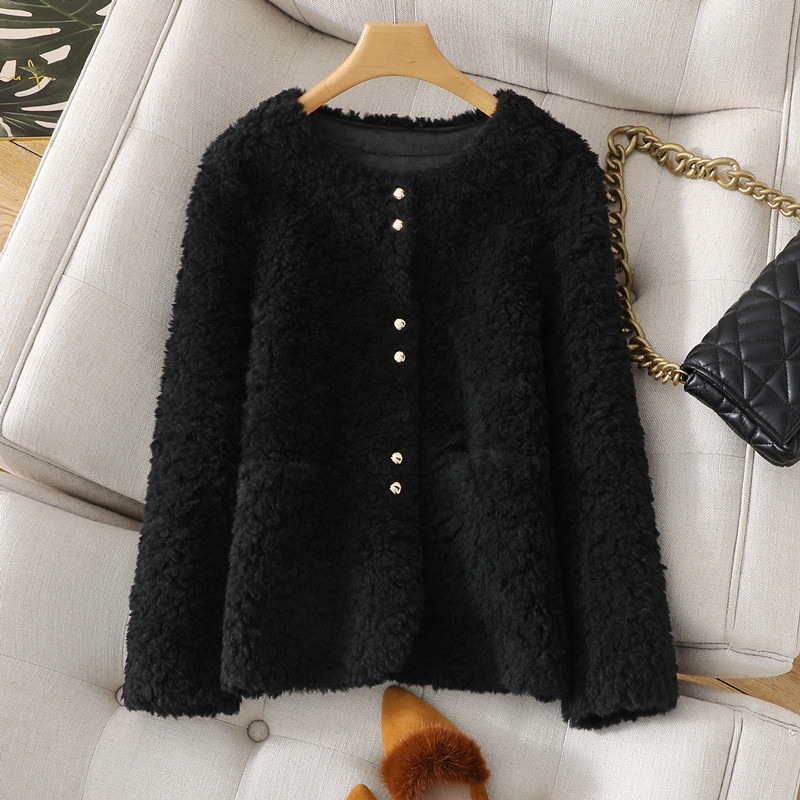 重磅专柜推出!!100%绵羊毛2025年新款海宁女气质显瘦羊毛外套