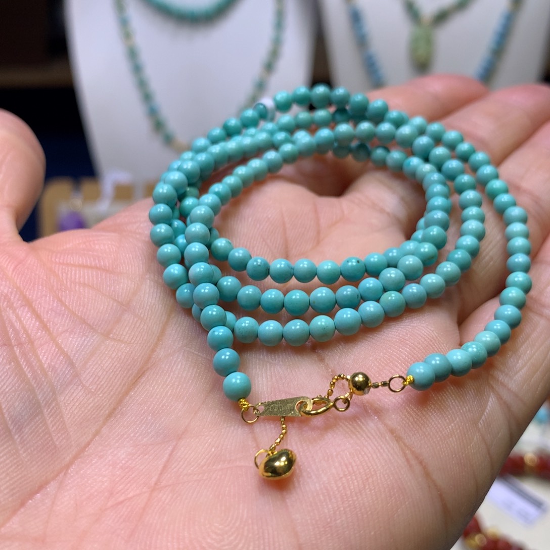 绿松石18K金镶嵌项链