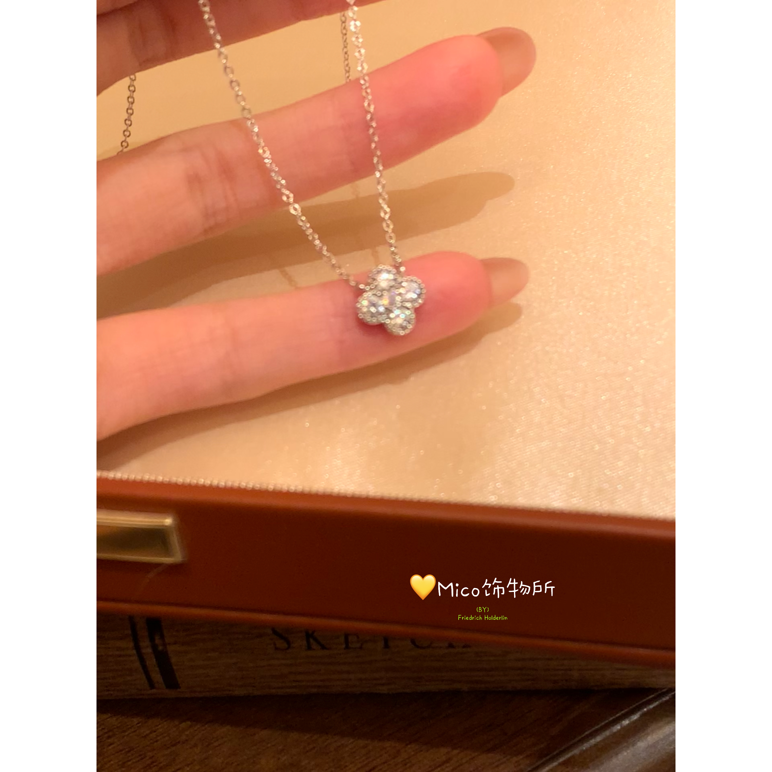 铜合金项链 精致小四叶草项链女小设计感insM193