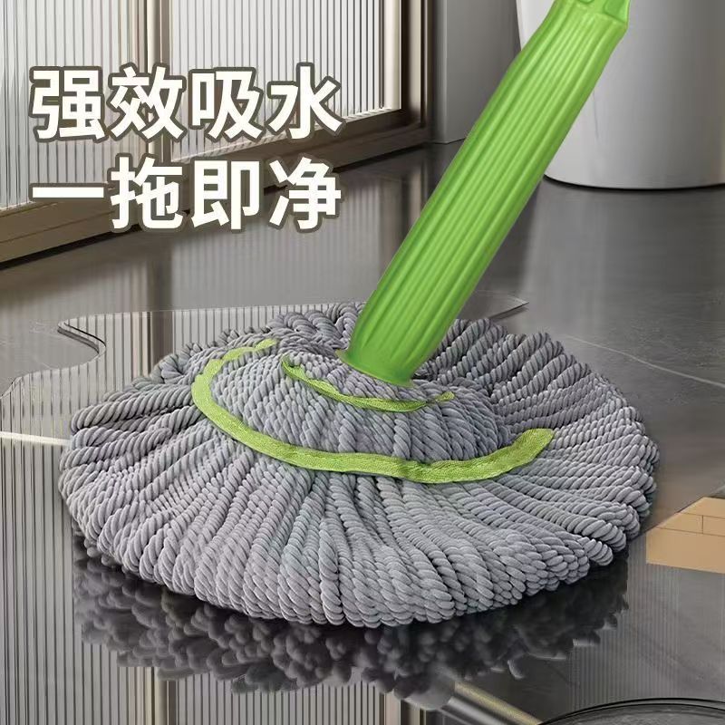 免手洗升级竹纤维自拧水旋转拖把家用懒人免手洗拖把一拖净大墩布