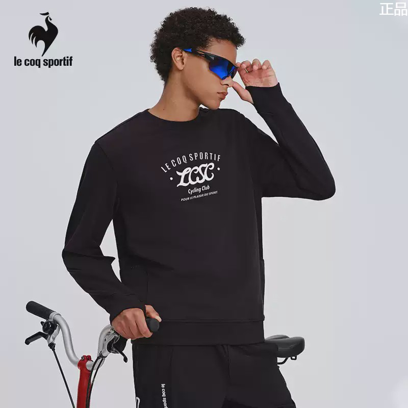 【骑行】乐卡克法国公鸡春秋季男子针织圆领卫衣套头衫新