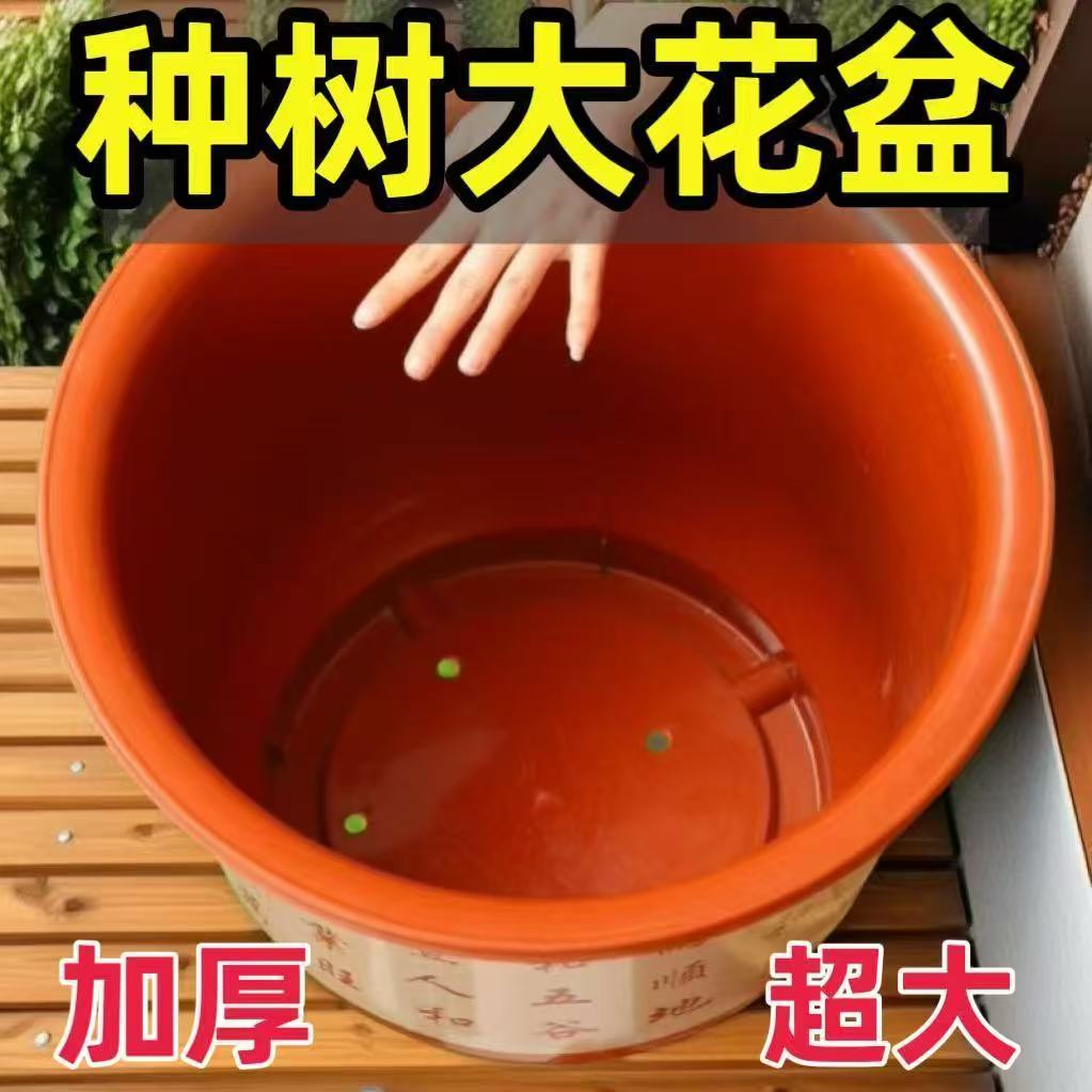 【拍1发4】大花盆大口径树脂加厚透气仿瓷种果树盆室内大号多肉花盆