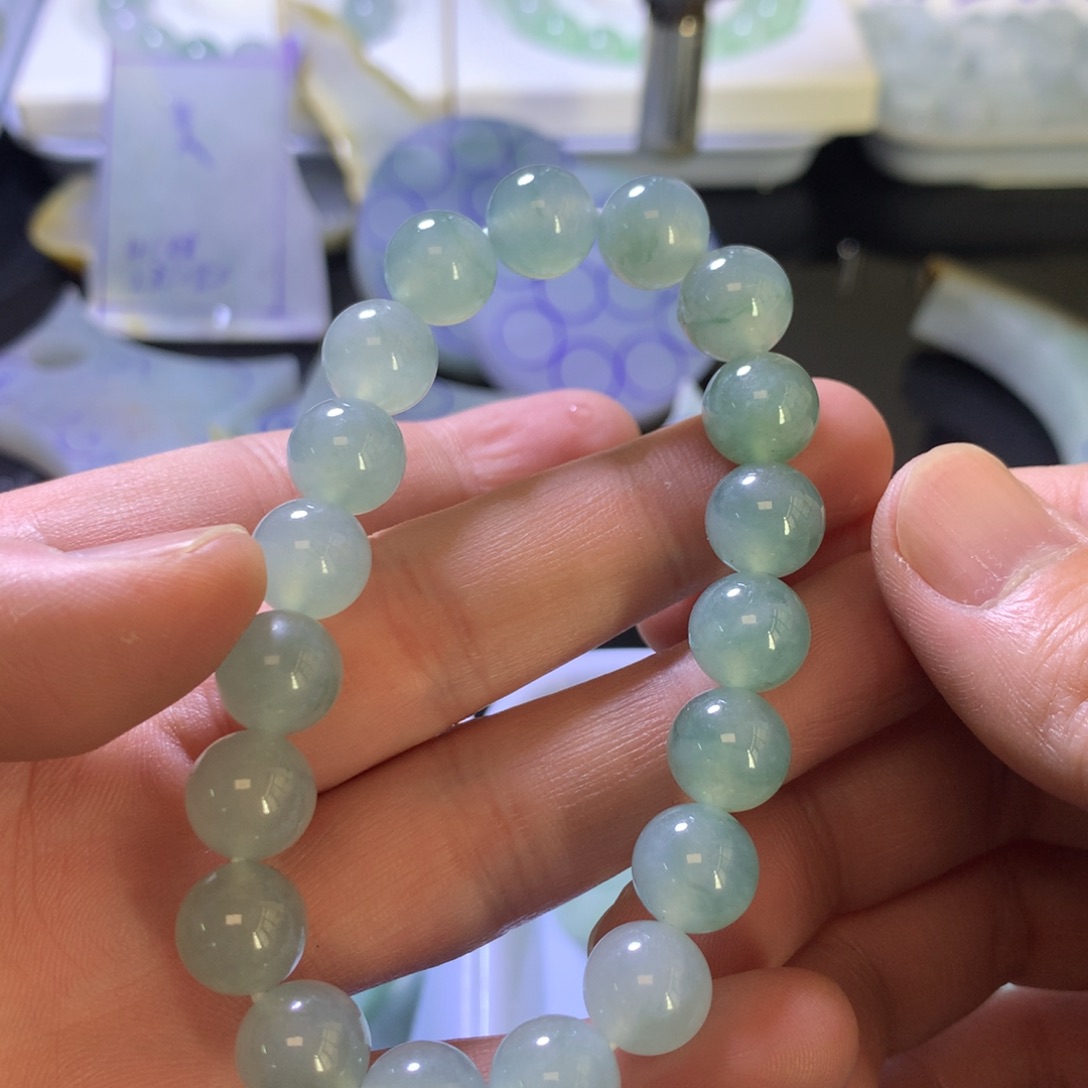 未镶嵌手链翡翠午间放漏，卡10冰胶手串