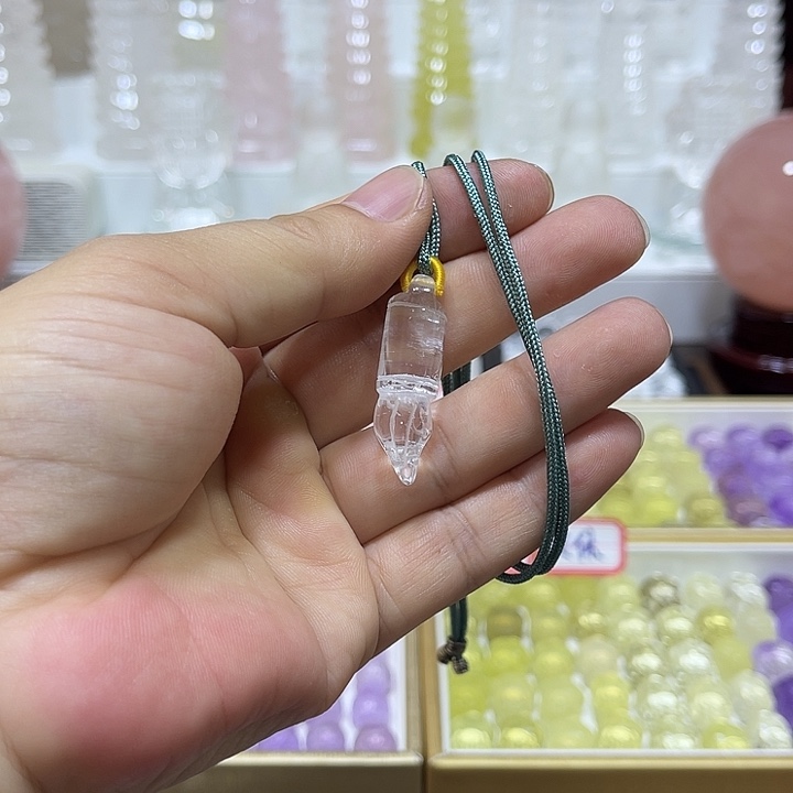 水晶珠宝半成品未镶嵌天然白水晶文昌笔吊坠