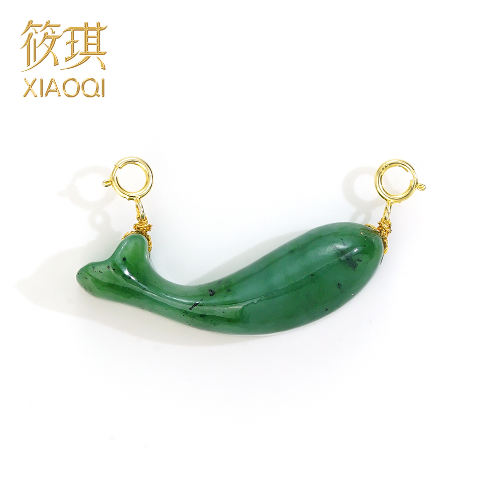 和田玉碧玉鱼百搭扣（银925）11500（Joyce娇姐）