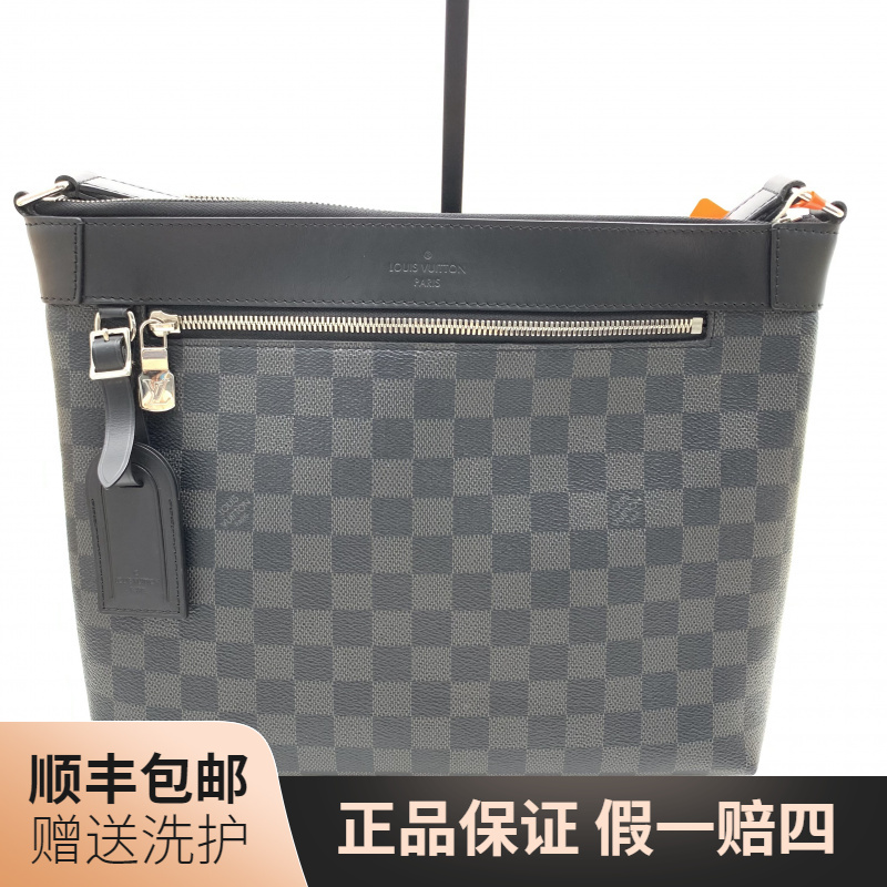 95新 LouisVuitton/路易威登 LV黑棋盘格斜挎包/10021253肩包男士