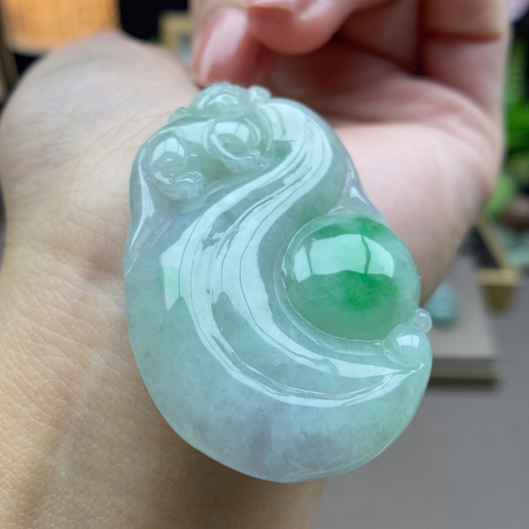 翡翠银S925镶嵌颈饰吊坠22