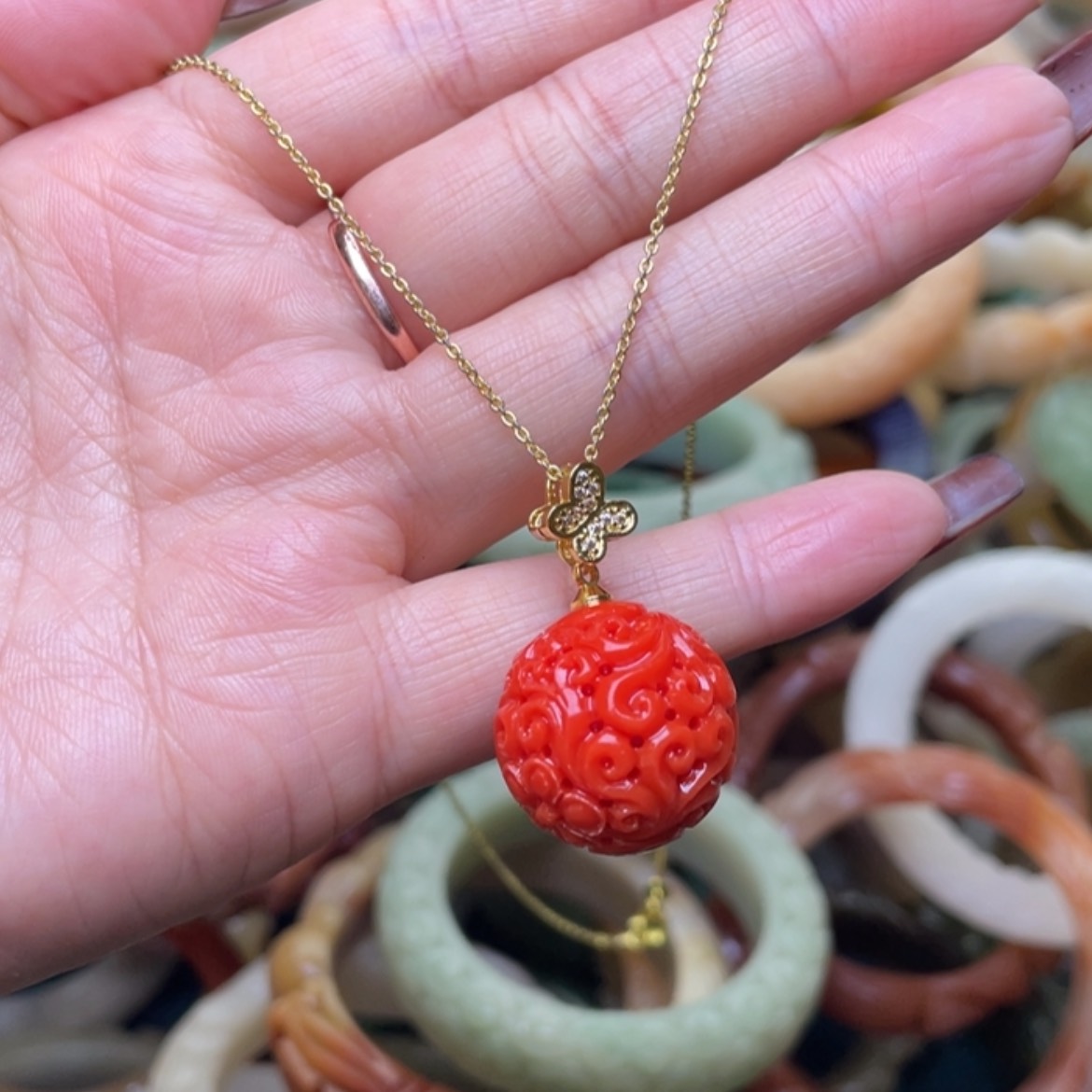 【闪购商品】项链未镶嵌石英质玉