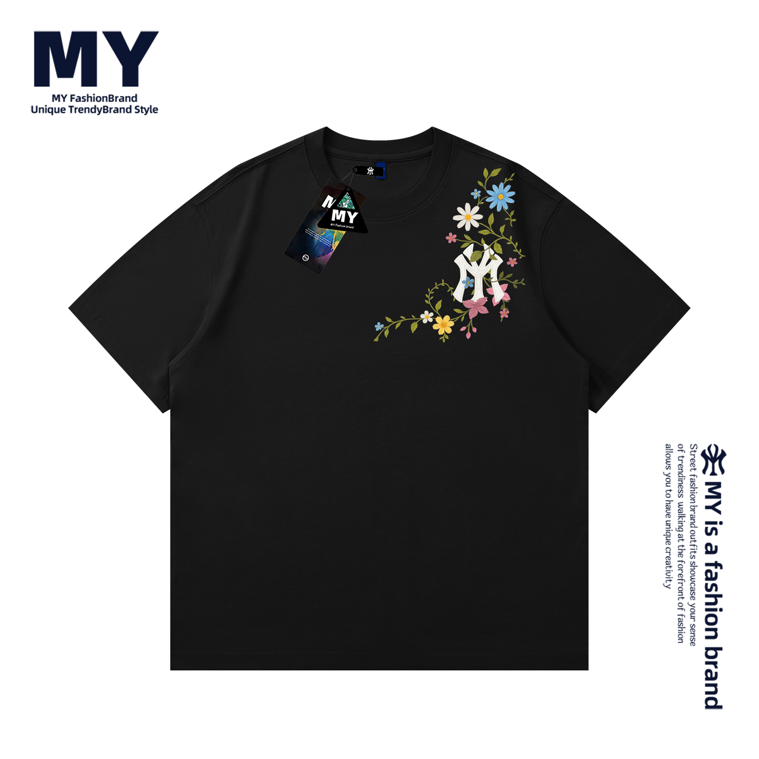 【MY正品】潮流T恤夏季时尚纯棉短袖宽松休闲百搭情侣T恤圆领新款t