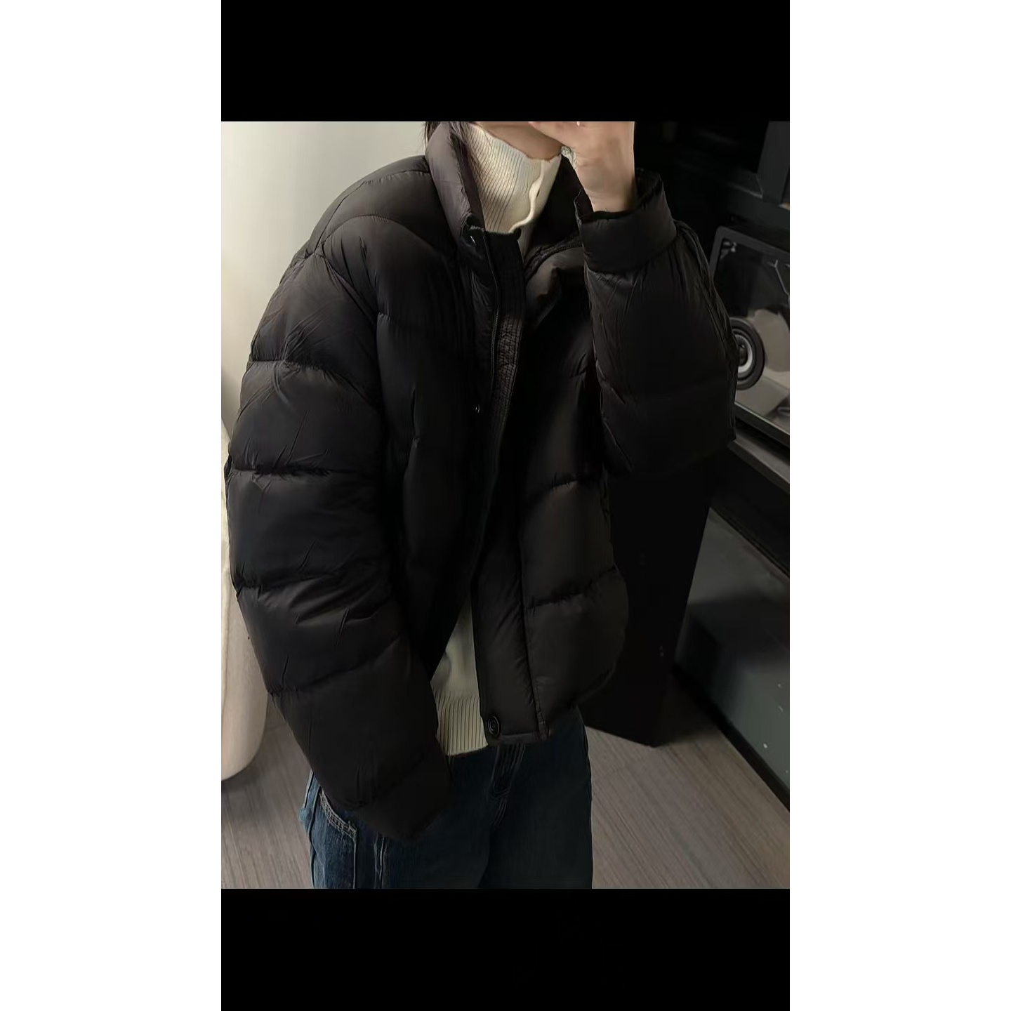 欧货立领短宽鹅绒羽绒显瘦保暖外套