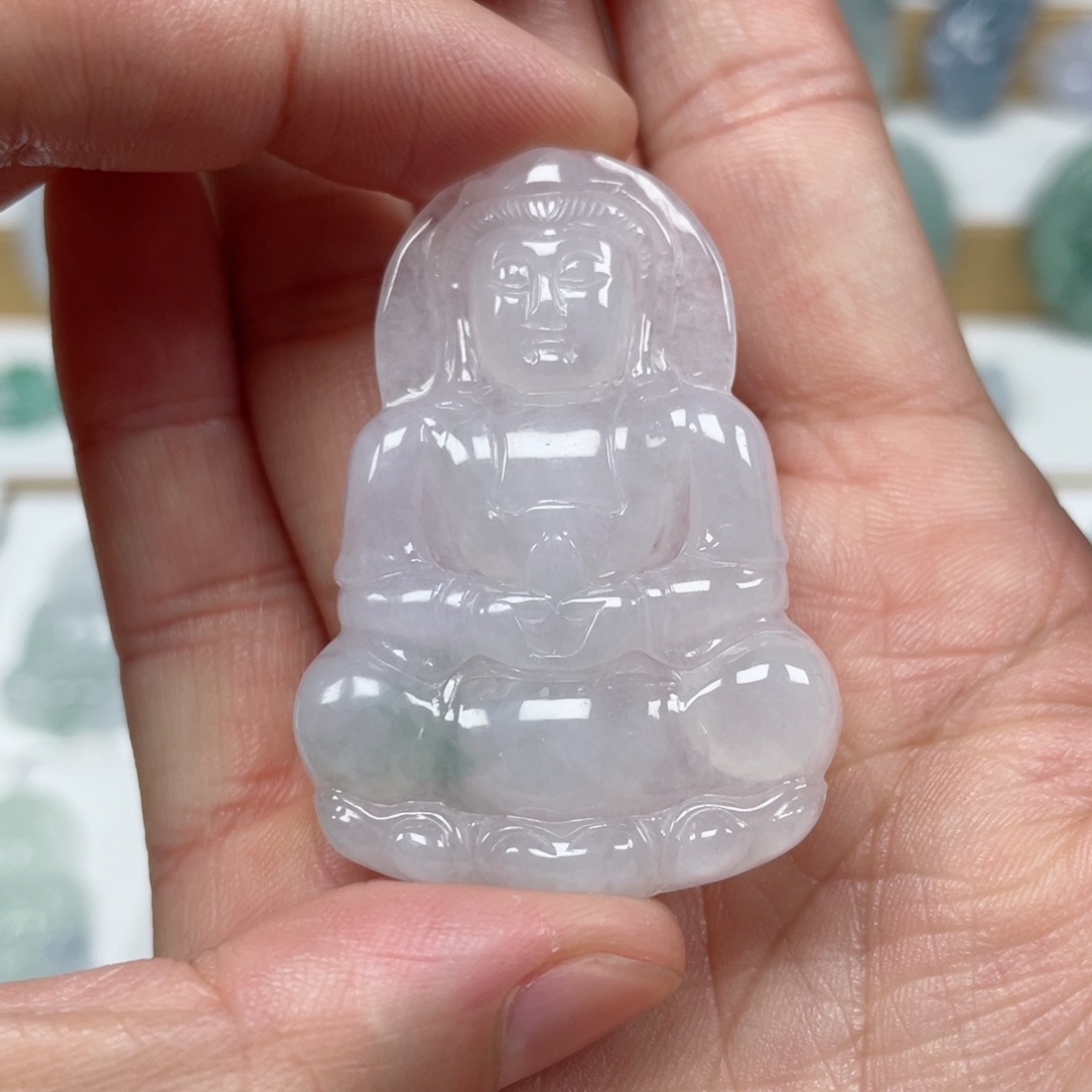 翡翠颈饰未镶嵌天然翡翠A货观音71号