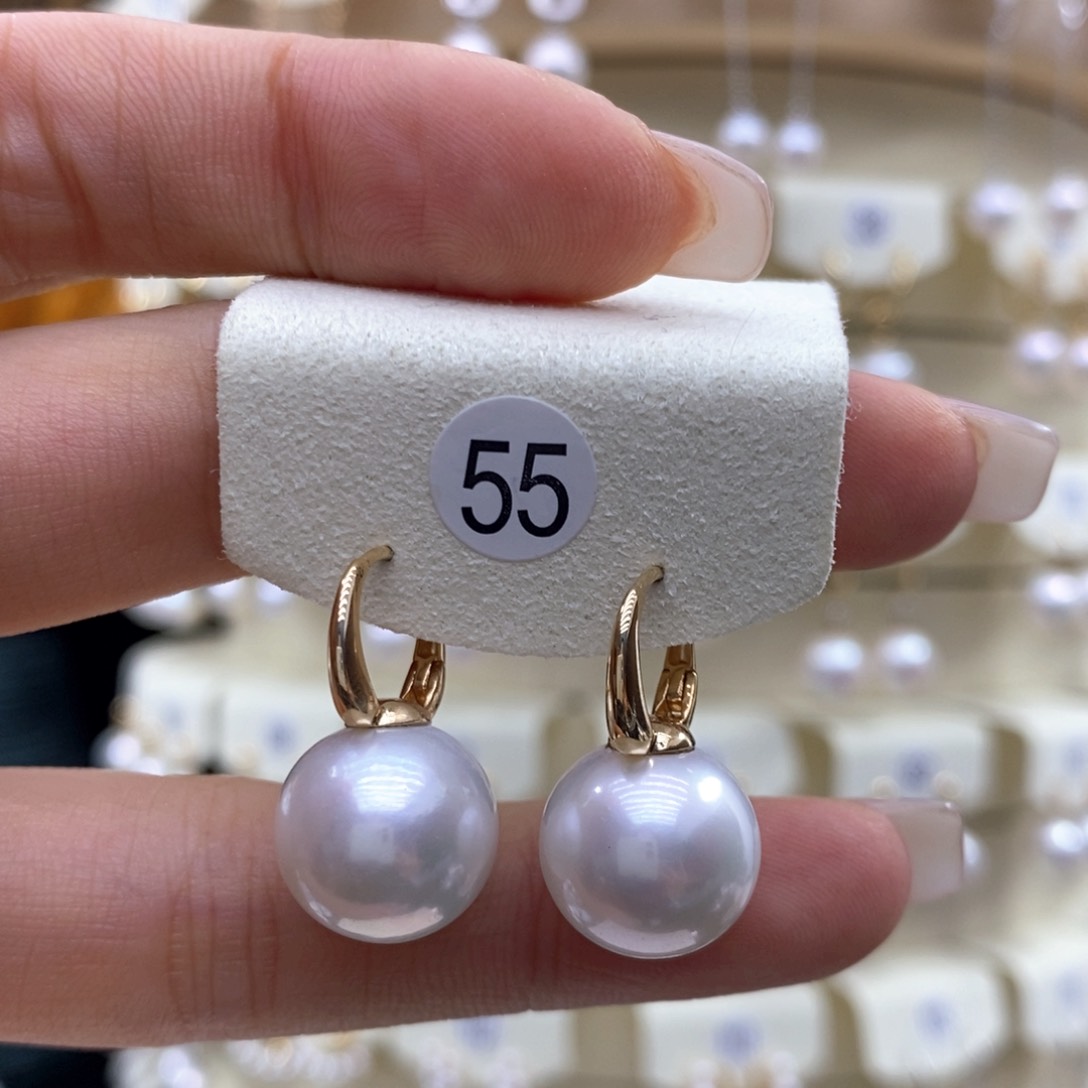 淡水珍珠耳饰18K金镶嵌