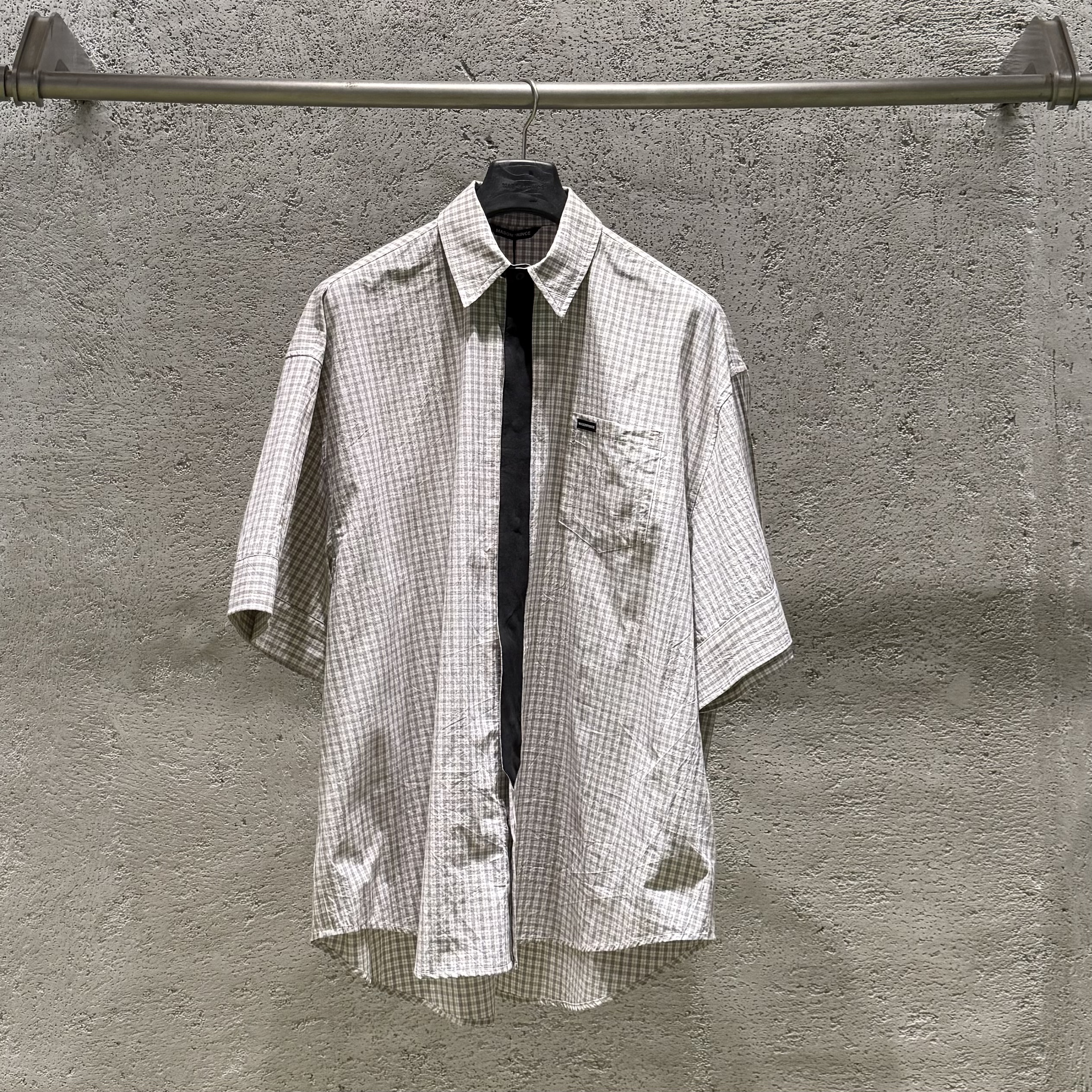 【上海】MASONPRINCE领带廓形格纹短袖衬衫