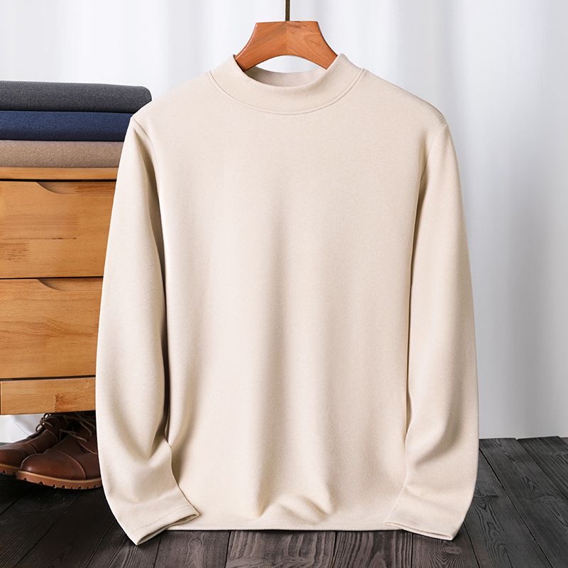 1-50男针织衫上衣时尚休闲百搭加绒半高领加厚保暖秋冬羊毛衫