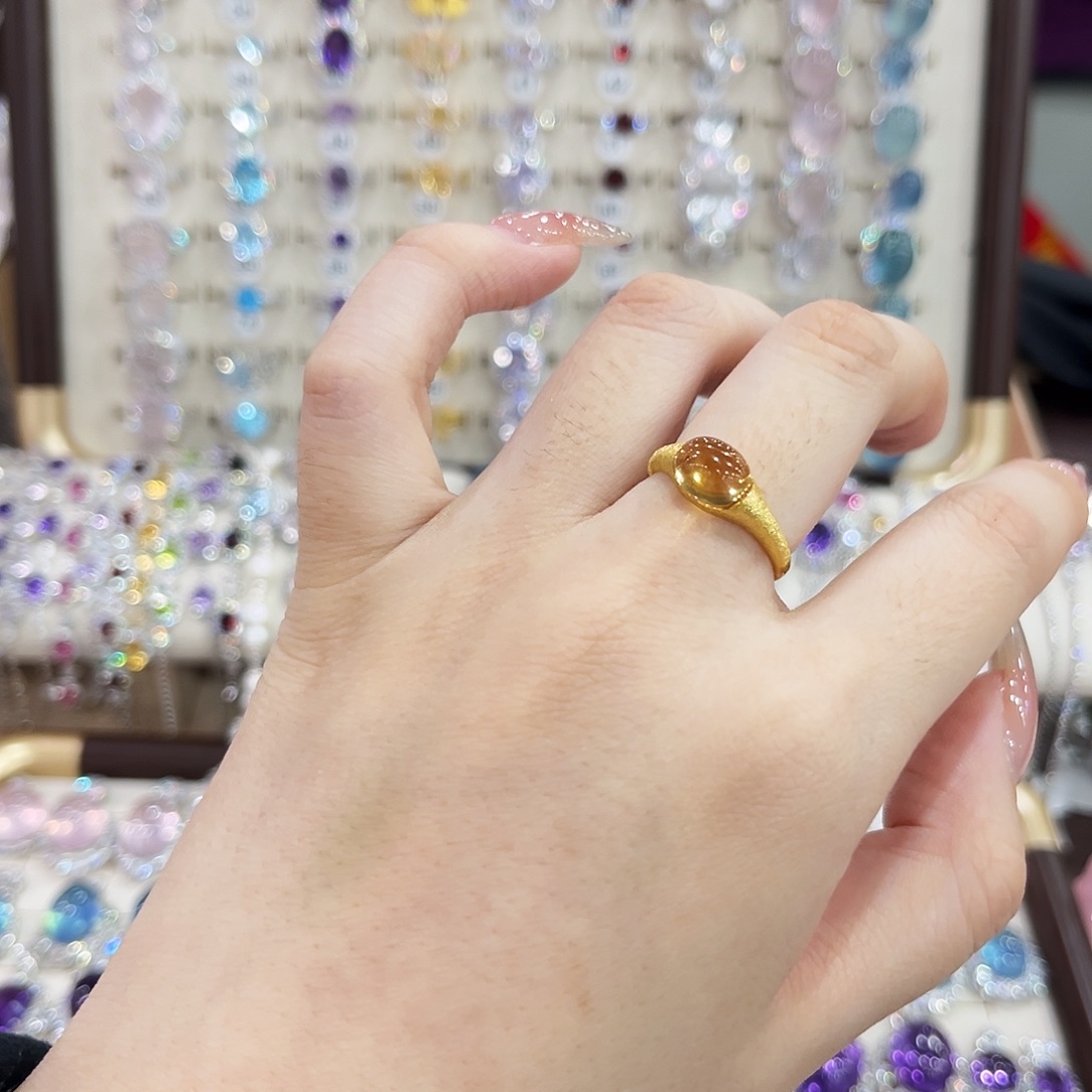 银S925镶嵌烟晶戒指