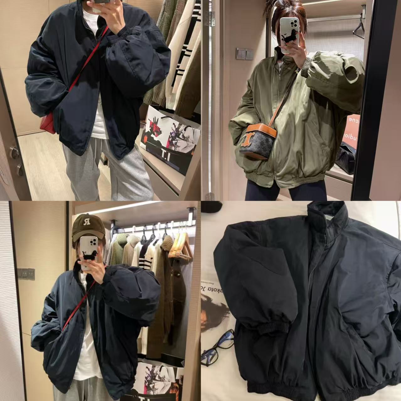 YJ S胸146长63慵懒立领宽松大版多色时尚遮肉棉衣外套 3981