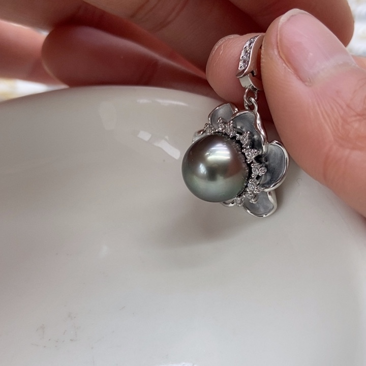 海水珍珠吊坠(不含链)银S925镶嵌