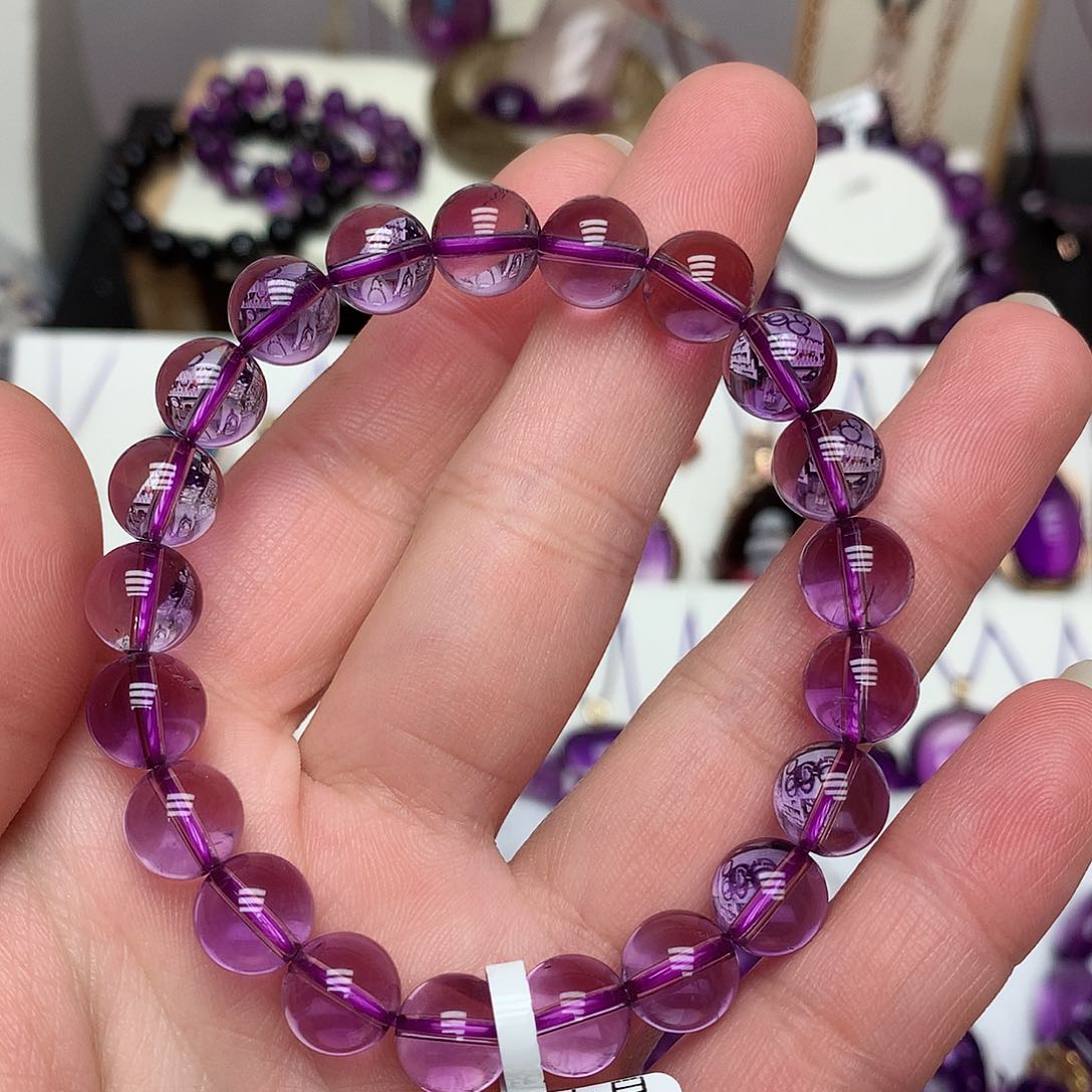 紫晶玻利维亚手串9m m未镶嵌