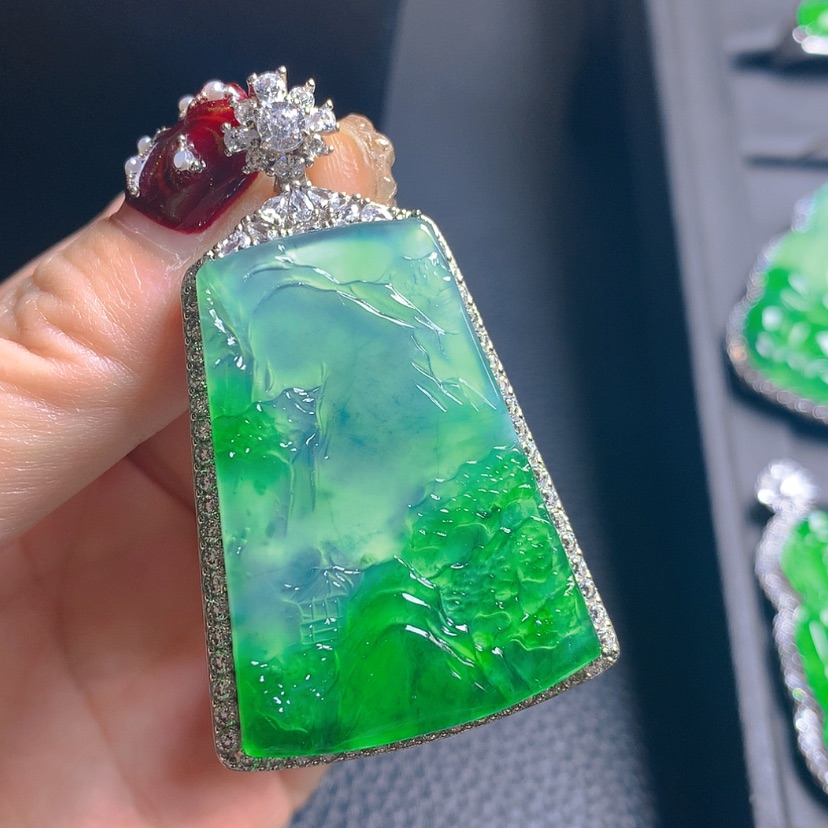 【闪购商品】翡翠吊坠(不含链)银S925镶嵌