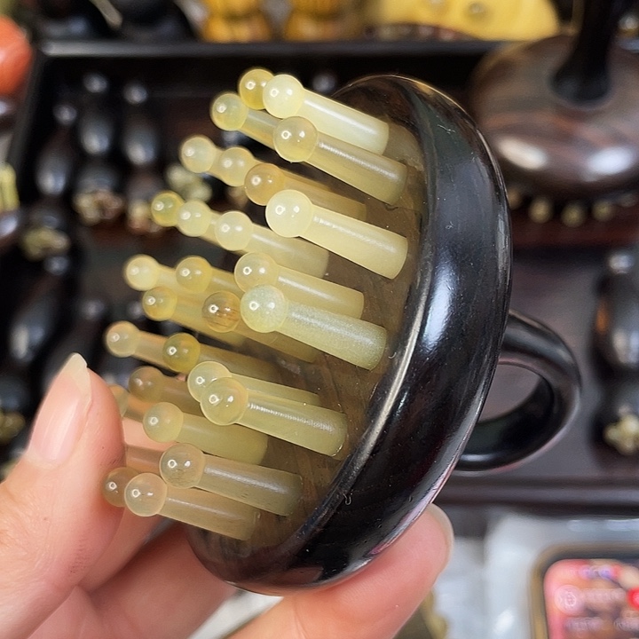 紫光檀28齿羊角布袋精油穴位图
