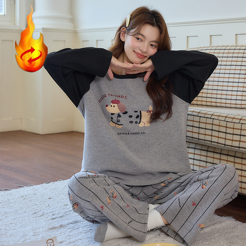 【多款可选】冬季女加厚德绒保暖韩版大码宽松可外穿家居服套装