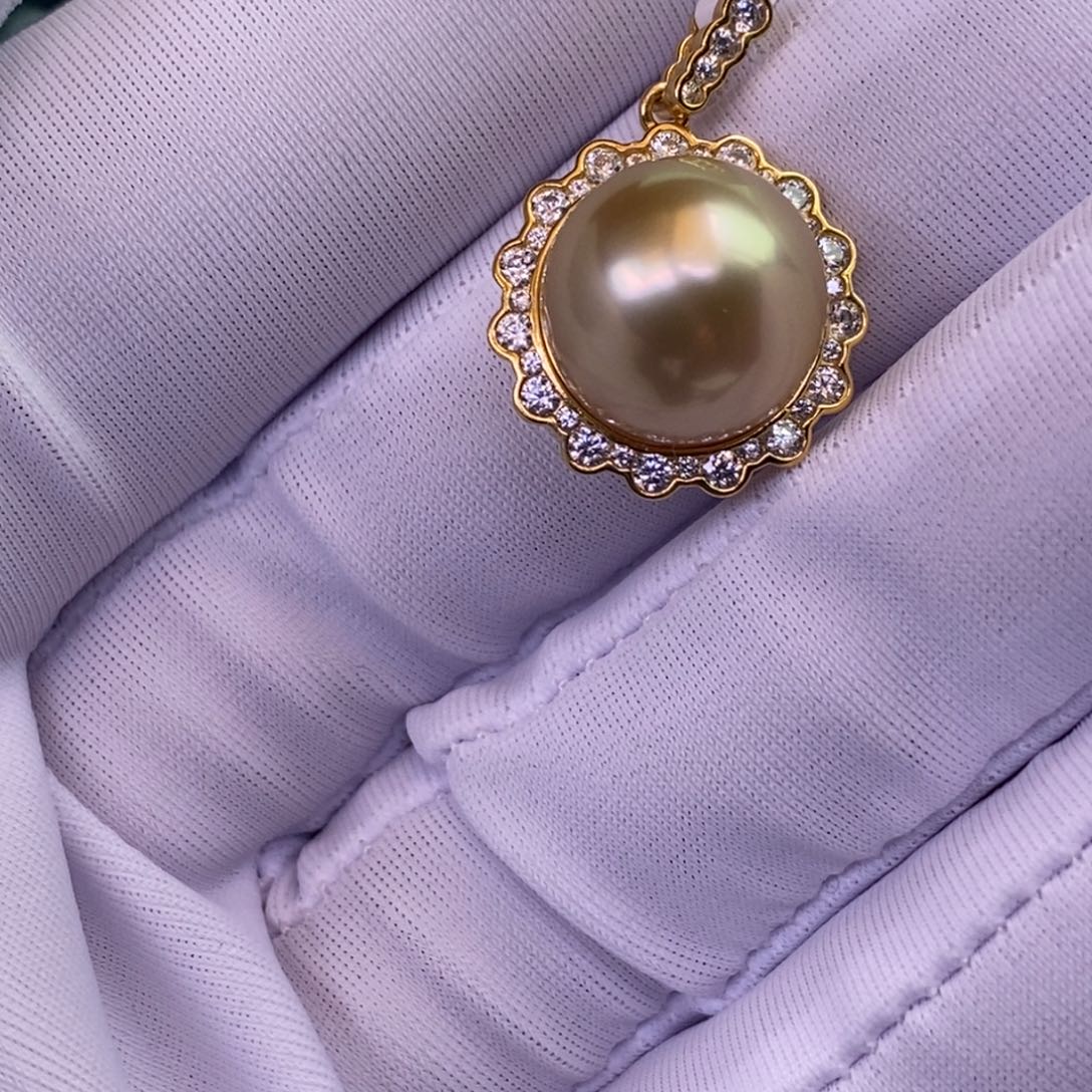 海水珍珠银S925镶嵌颈饰