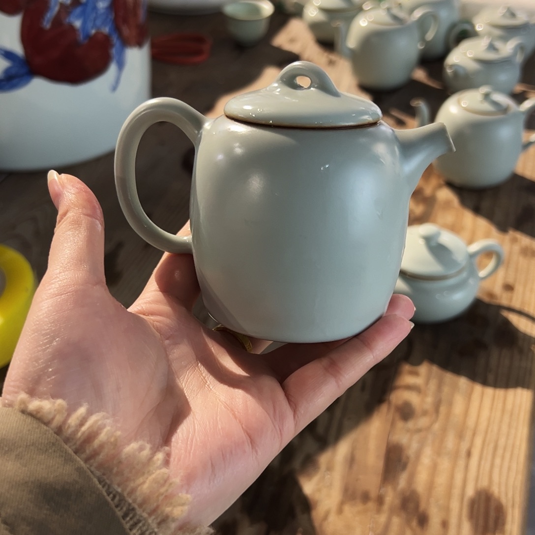 ****丶青花手绘山水盖碗