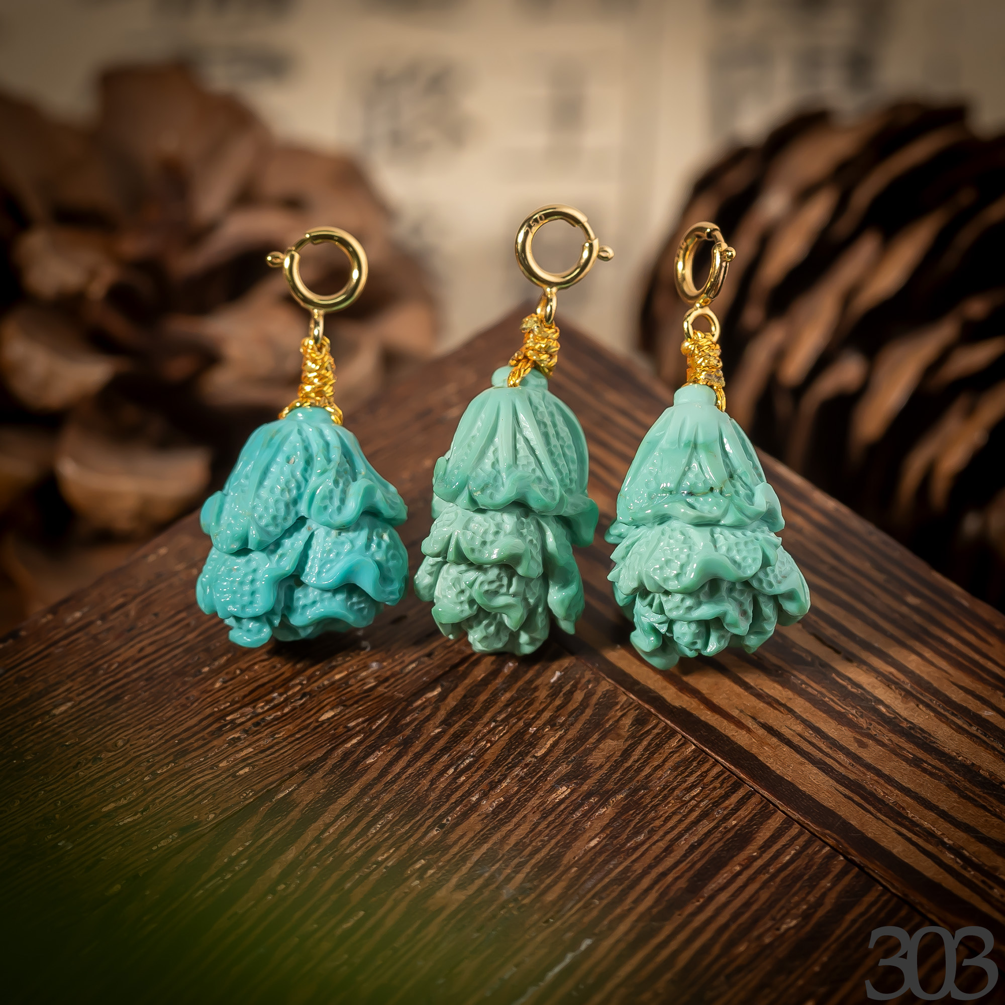 【世间臻宝】绿松雕刻件/15*11*7mm/多样性发一件/SS303/孤