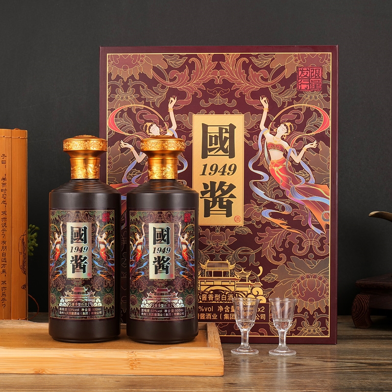 龍蘇宴贵州国酱1949（含酒具）酱香型白酒 53度500ml*两瓶