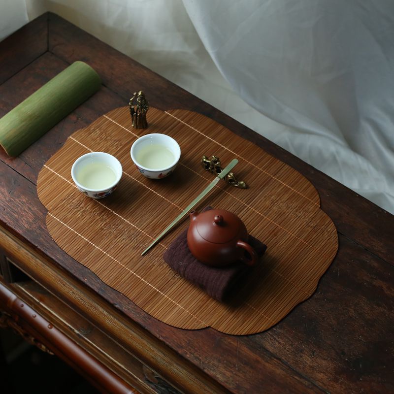 竹编茶垫  茶席 主人席 日式禅意榻榻米茶道茶具配件