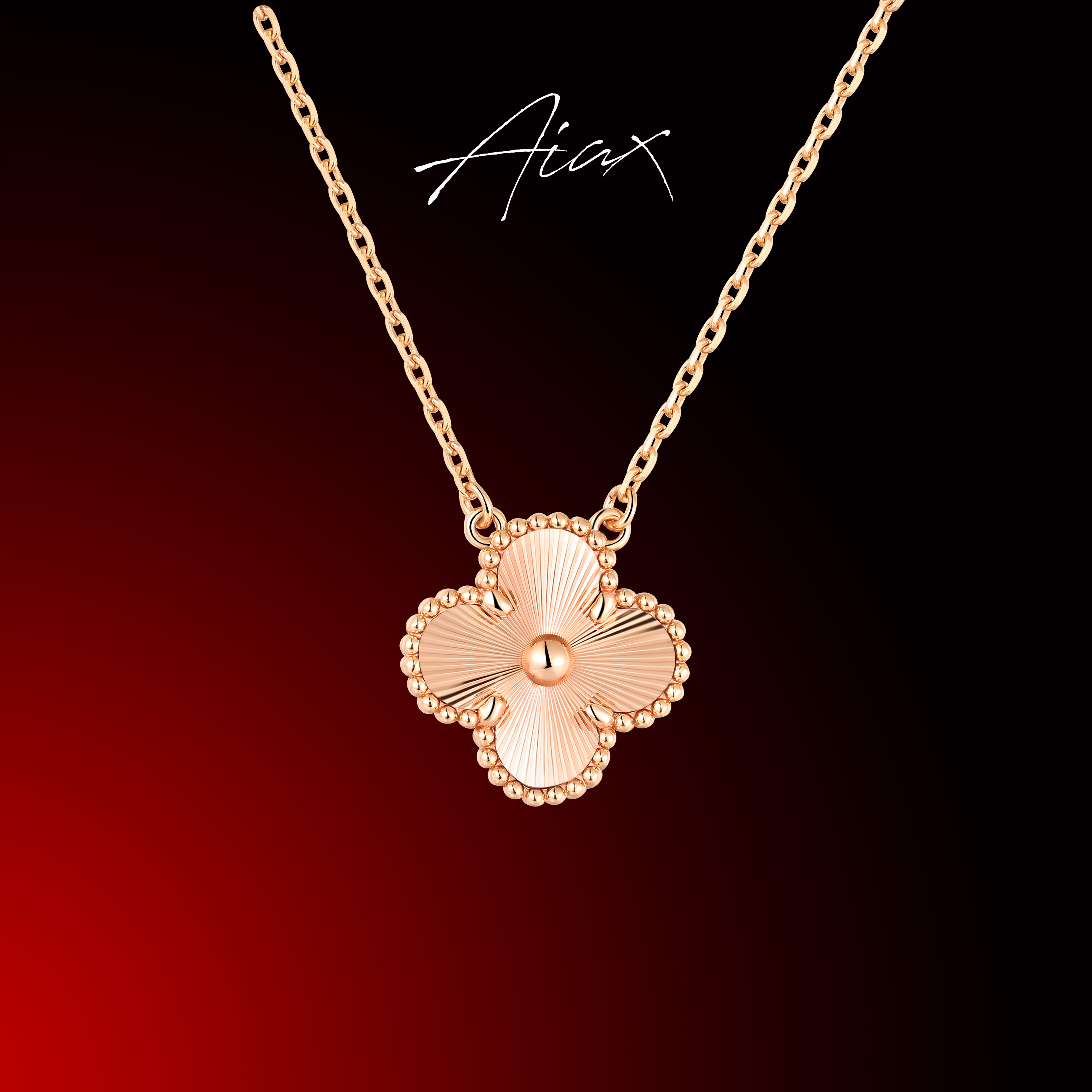 坠链均925银  【2025春节】手工拉丝四叶复古项链TSJ9408