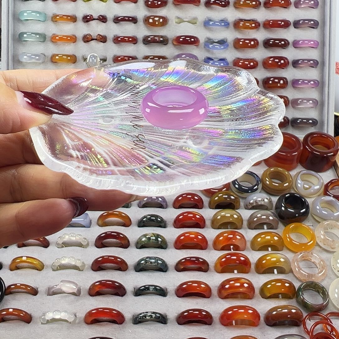 玛瑙/玉髓未镶嵌戒指A9不退换16.6港13