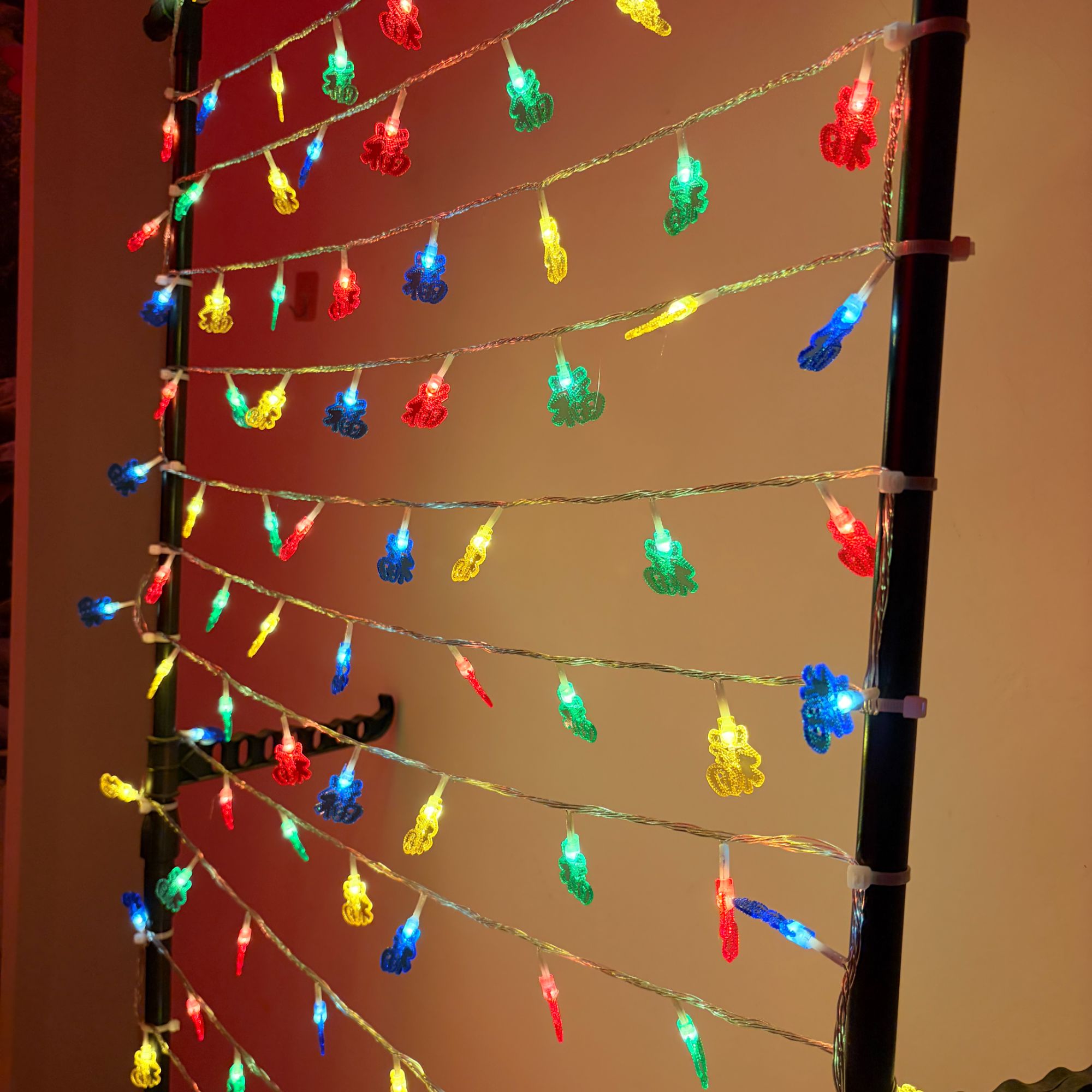 新年彩灯串福字装饰灯房间室内室外布置