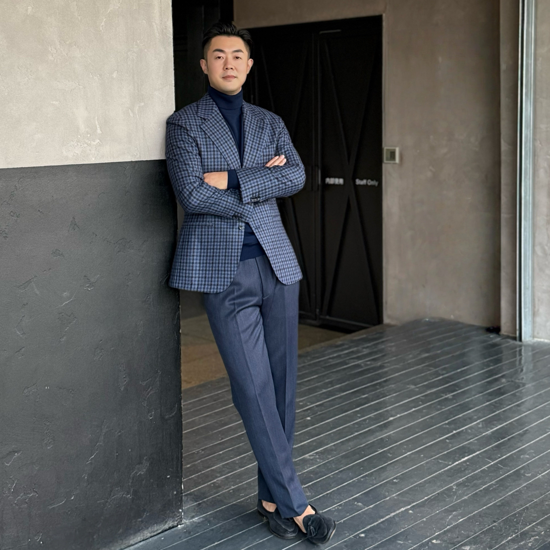 意大利法兰绒Club俱乐部格纹西装 男士秋冬维希格羊毛西装半麻衬