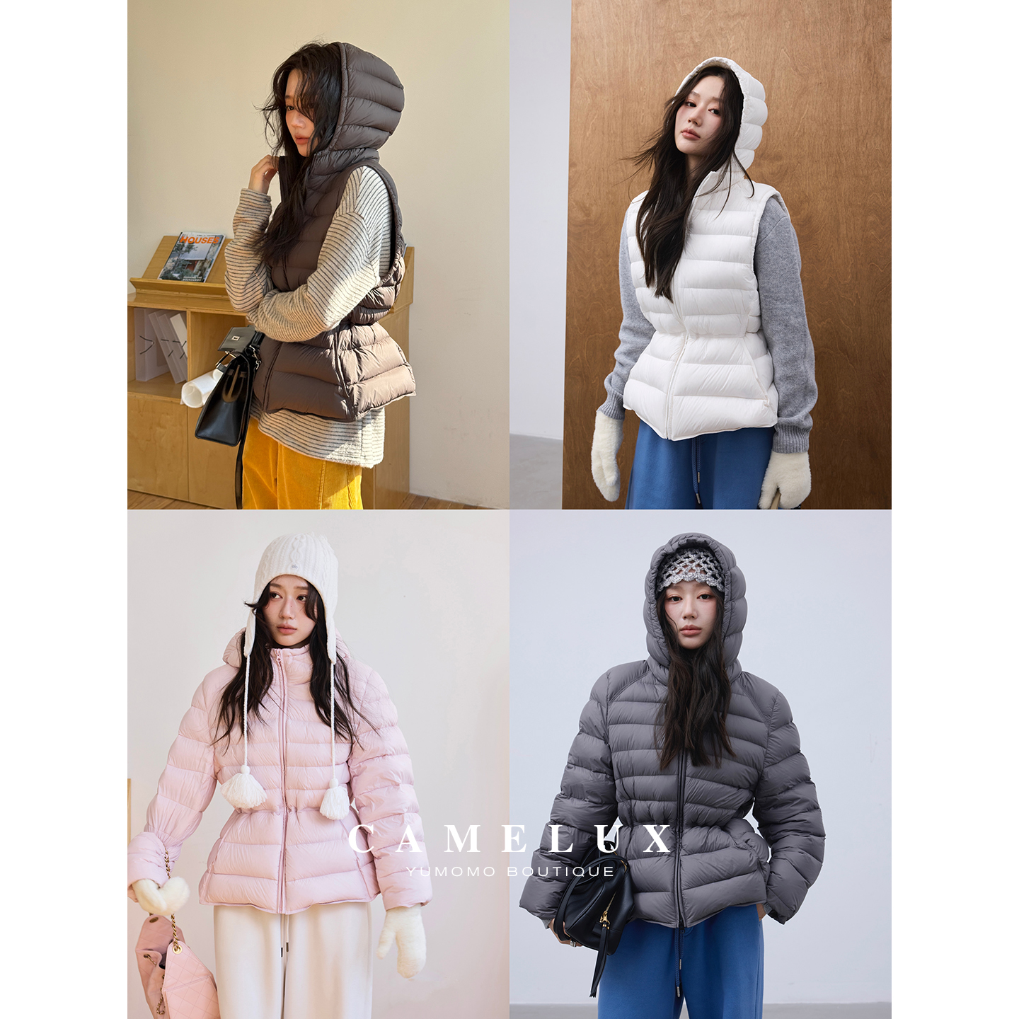 【Camelux线】蚂蚁腰两穿排骨羽绒系列 15D防水无胆泡芙 QWA4046