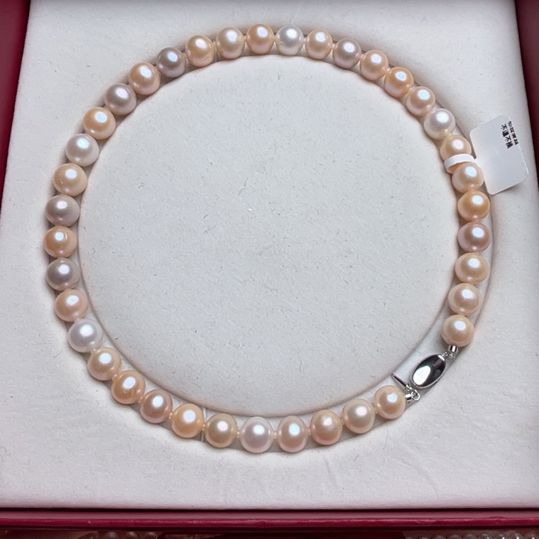 淡水珍珠颈饰银S925镶嵌小*虫10-11mm